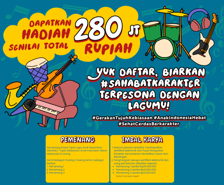 Imbal Karya Ber-KELANA 7 Kebiasaan Anak Indonesia Hebat, Dapatkan Total 280 juta Rupiah Uang Pembinaan